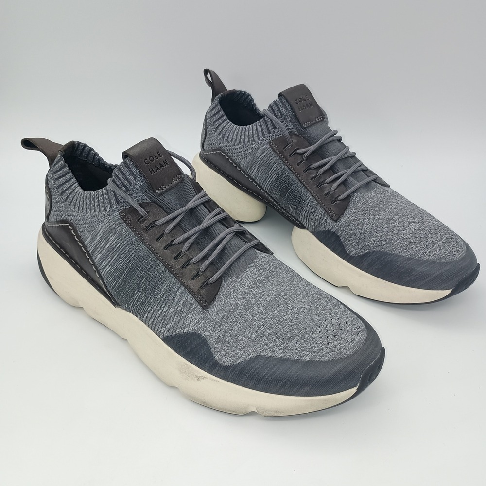 Cole Haan Zerogrand Motion Mens Grey Knit Leather Sneakers C29386 Size 11.5 M